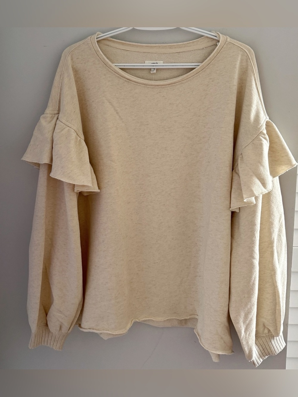 NWT Aerie Ruffle Sleeve Sweatshirt L